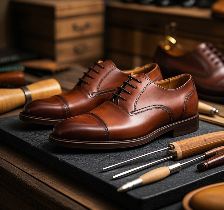 مُصنِّع أحذية: حرفي cordwainer يصنع أحذية جلدية