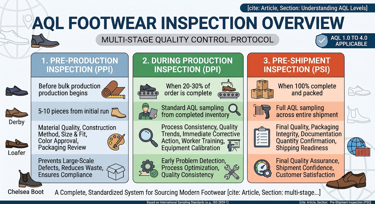 AQL inspection footwear quality control sampling table