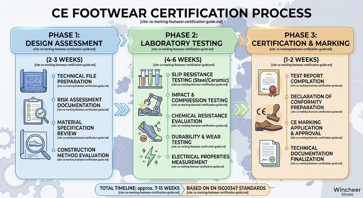 CE marking footwear certification process for leather shoes