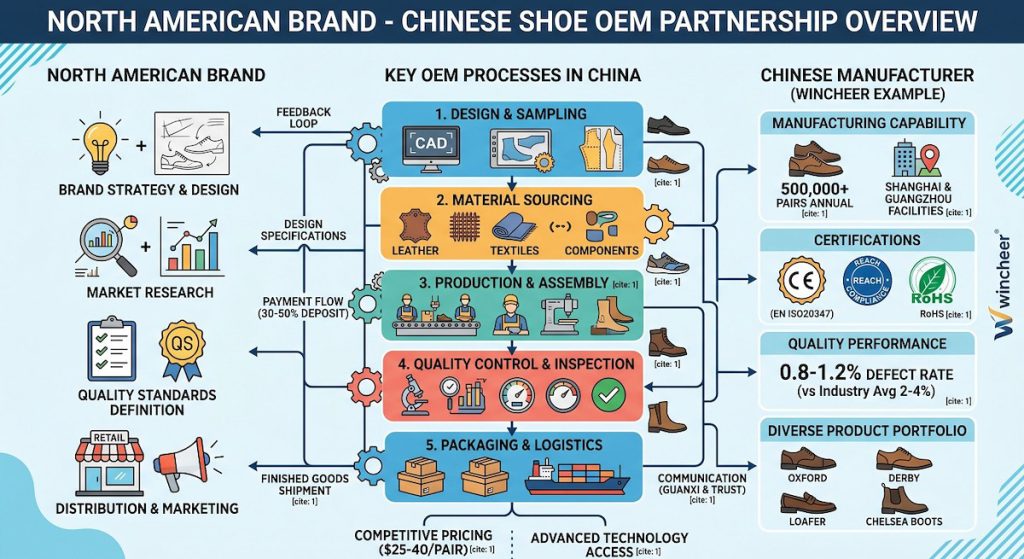 north american brand chinese shoe oem overview