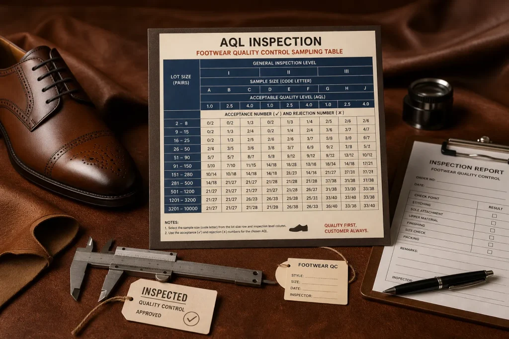 AQL inspection footwear