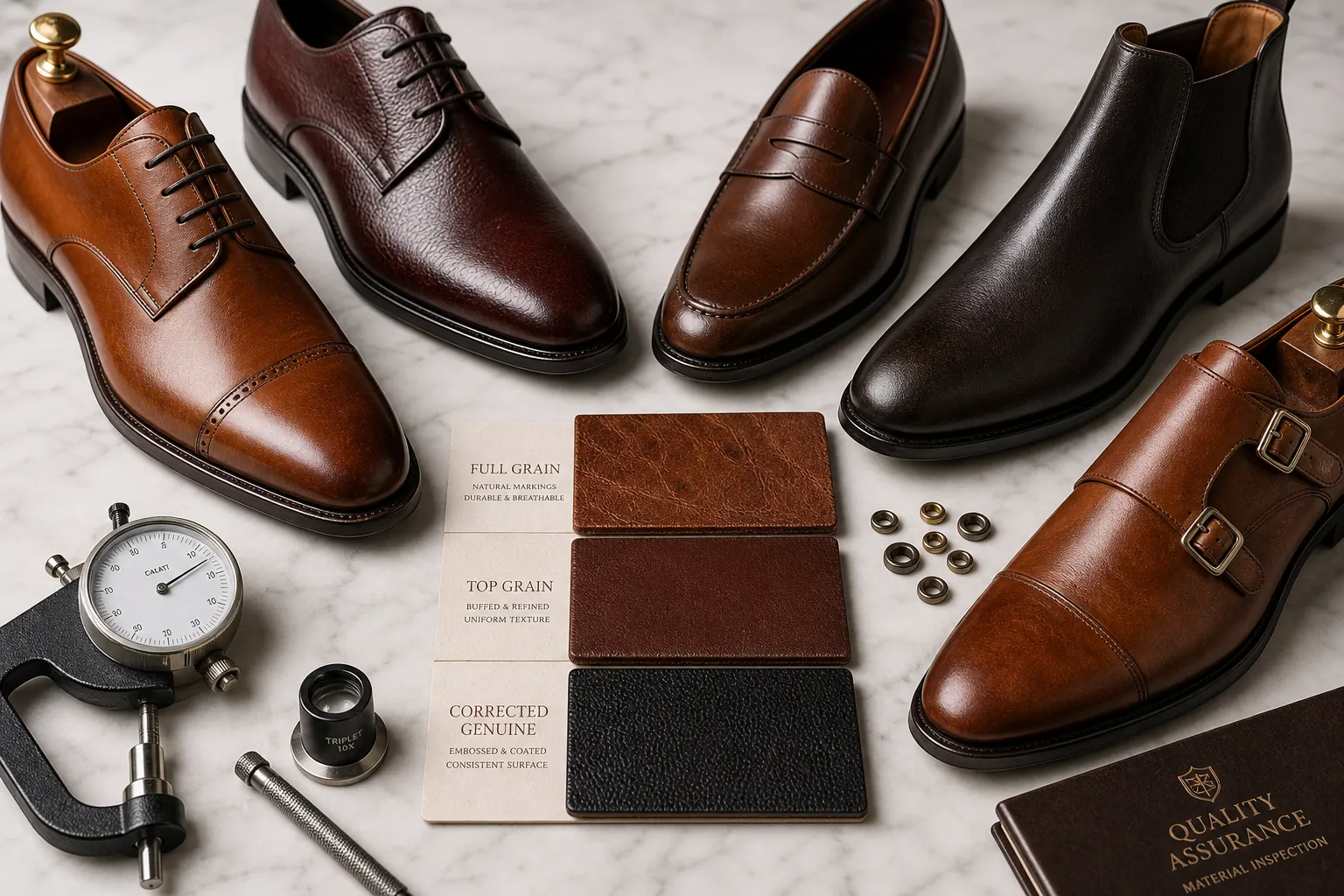 Top grain leather shoes wholesale grade comparison and factory pricing guide