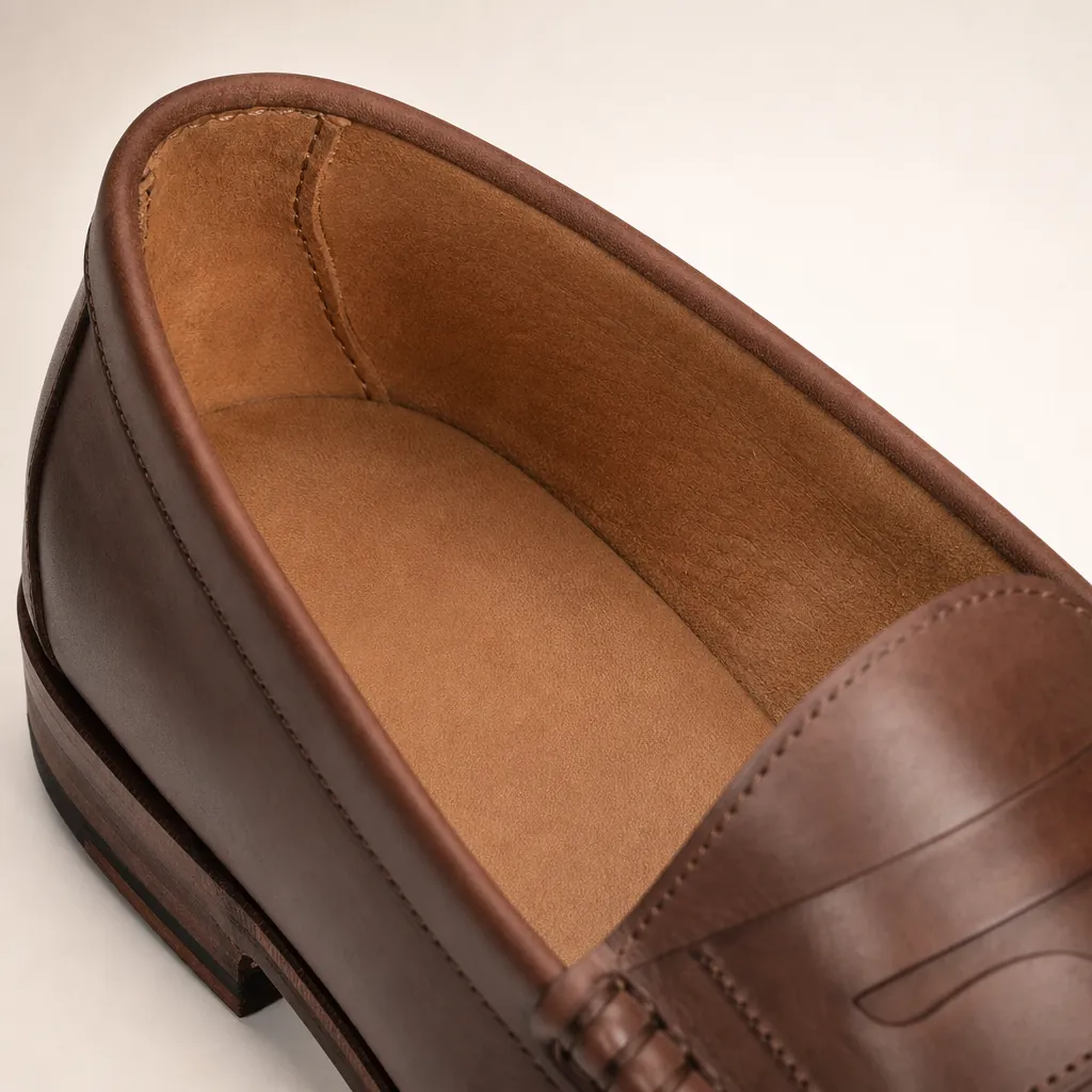 unlined penny loafers interior leather flesh side - unlined penny loafers beefroll OEM guide