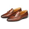 Men's brown leather loafers - wholesale loafers for men, model MF038-2