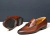 Men's brown leather loafers - wholesale loafers for men, model MF038-2