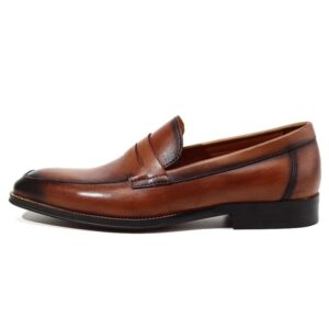 Men's brown leather loafers - wholesale loafers for men, model MF181133