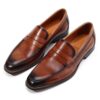 Men's brown leather loafers - wholesale loafers for men, model MF181133