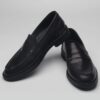 Men's black leather loafers - wholesale loafers for men, model MF182044