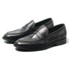 Men's black leather loafers - wholesale loafers for men, model MF182063