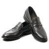 Men's black leather loafers - wholesale loafers for men, model MF182063