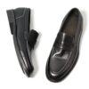 Men's black leather loafers - wholesale loafers for men, model MF182063