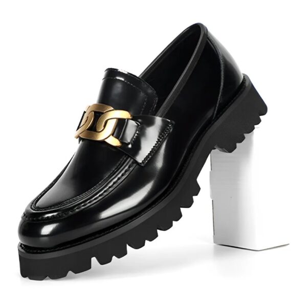 Men's black leather loafers - wholesale loafers for men, model MF182073
