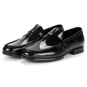 Men's black leather loafers - wholesale loafers for men, model MF182074