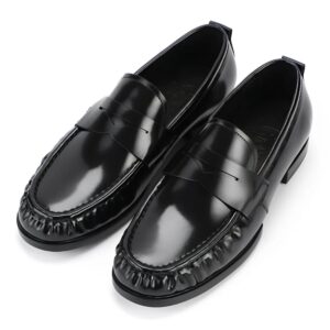 Men's black leather loafers - wholesale loafers for men, model MF182081
