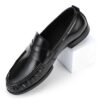 Men's black leather loafers - wholesale loafers for men, model MF182081