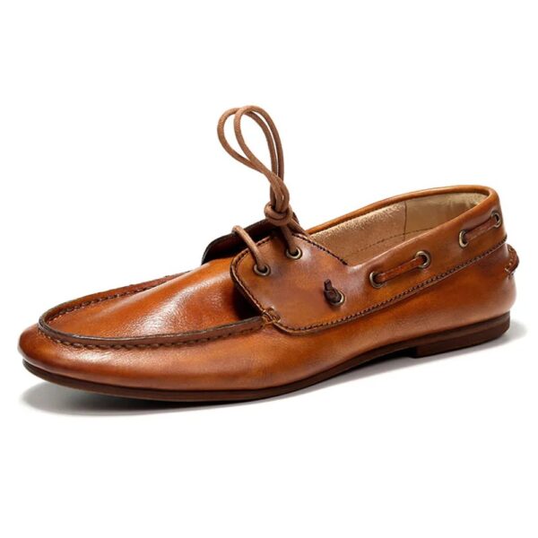 Men's brown leather loafers - wholesale loafers for men, model MF181411